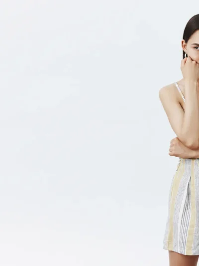 Sleeveless Stripe Printed Cotton Jumpsuit
